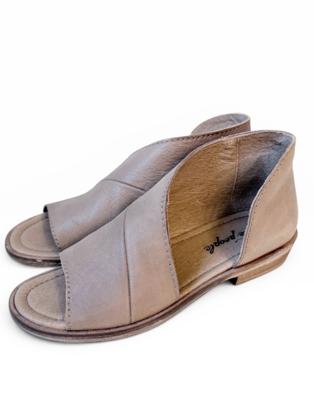 Free People Mont Blanc Asymmetrical Sandal Dove Grey Taupe Size 6.5